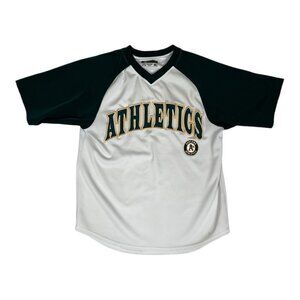 Vintage Oakland Athletics V-Neck Jersey Size Medium Embroidered Spell Out